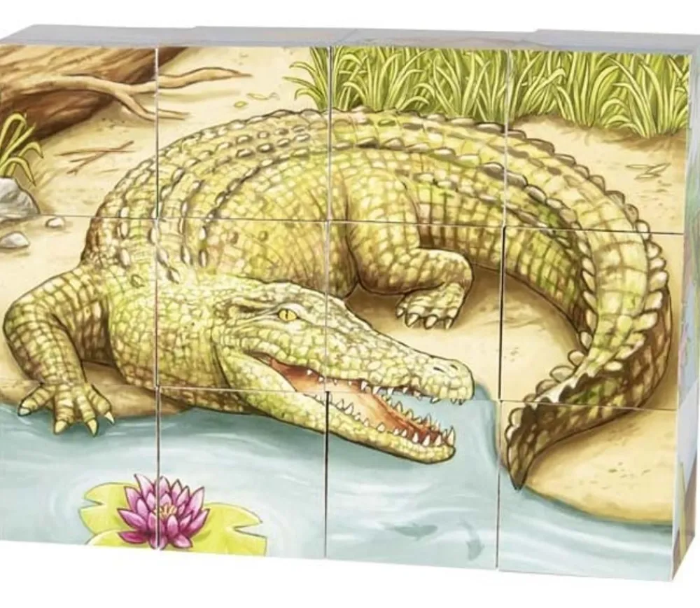 Tout Pour le Jeu Jeu 12 cubes avec images 6 animaux sauvages - puzzle