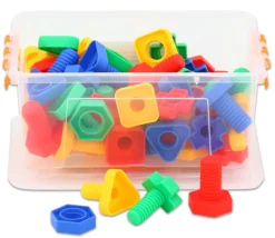 Enfant Tout Pour le Jeu Jeu 64 pièces vis et écrous dans boite plastique
