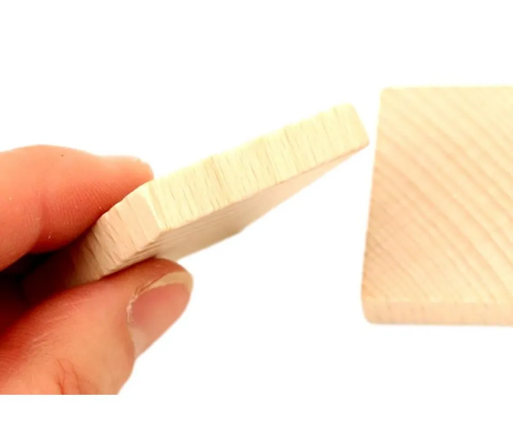 Tout Pour le Jeu Jeu 24 tuiles mémo en bois vierge à personnaliser 40x40x7 mm