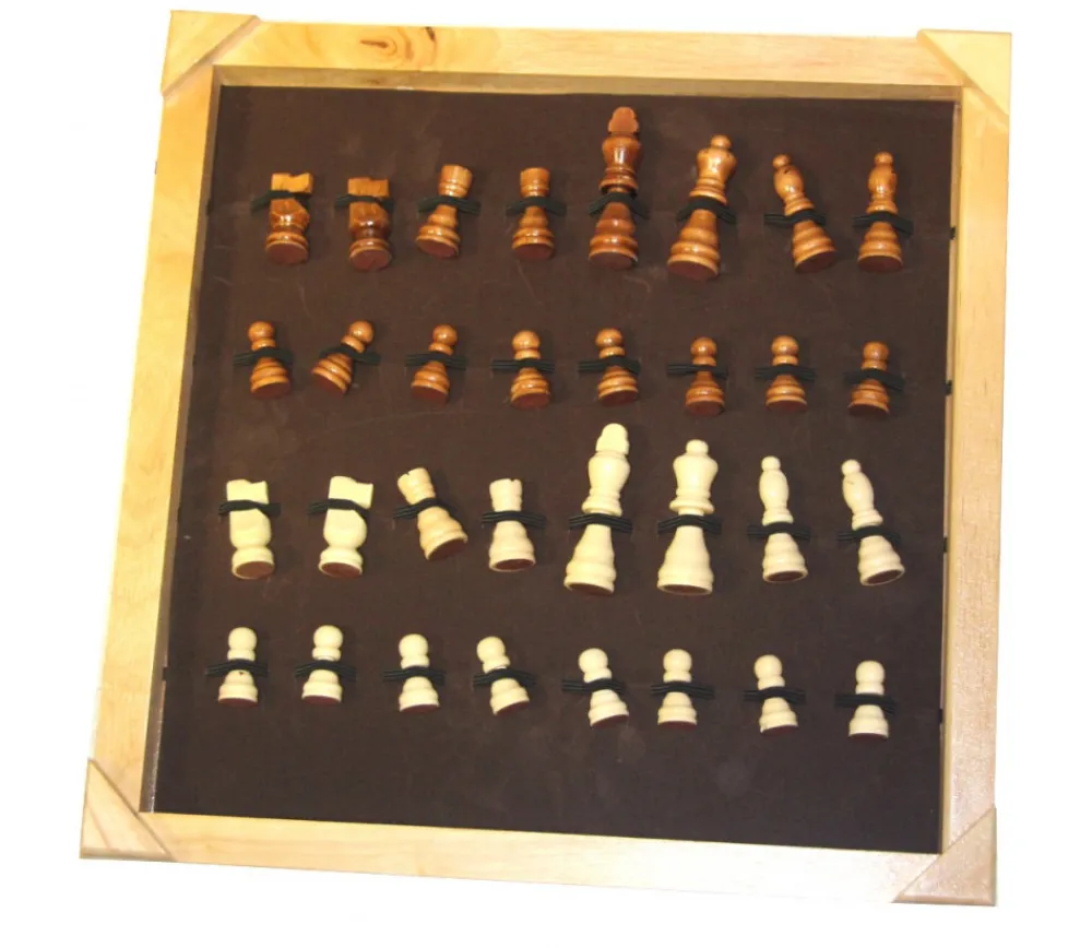 Tout Pour le Jeu Jeu d'échecs bois marqueté 40 cm et pions taille 4