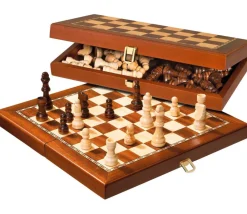 Tout Pour le Jeu Jeu d'échecs magnétiques 40 cm en bois complet plateau pliable+ 32 pièces
