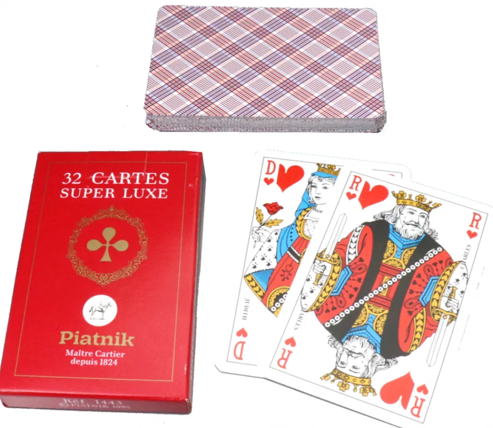 Tout Pour le Jeu Jeu de cartes Belote 32 cartes Piatnik dos écossais