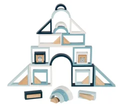 Enfant Tout Pour le Jeu Jeu de construction en bois 38 pièces azur