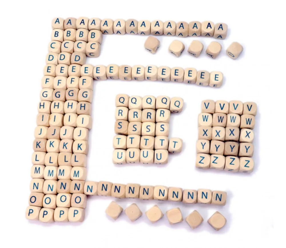 Tout Pour le Jeu Jeu de cubes lettres en bois 145 pièces - jeu de mots