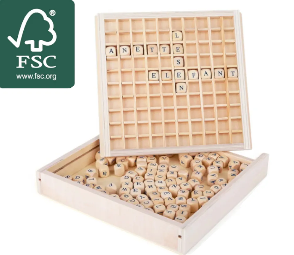 Tout Pour le Jeu Jeu de cubes lettres en bois 145 pièces - jeu de mots