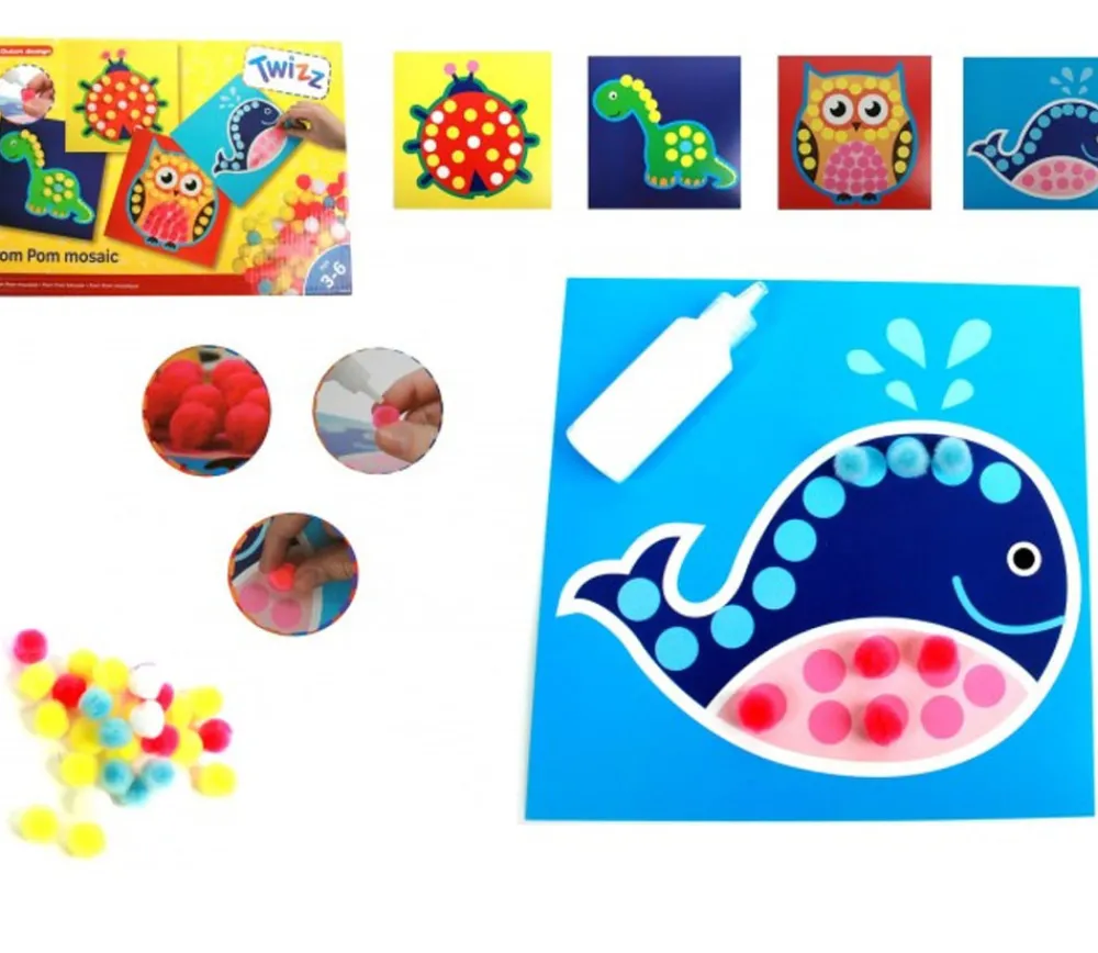 Tout Pour le Jeu Jeu de mosaïques pompons multicolores