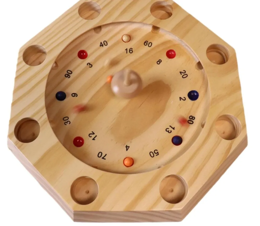 Tout Pour le Jeu Jeu giroulette bois avec toupie et billes - super roulette