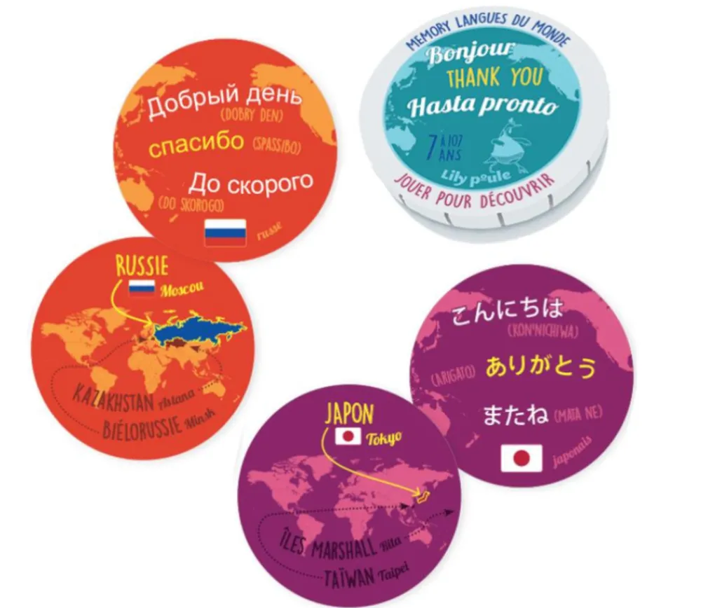 Tout Pour le Jeu Jeu Mémoire Langues du monde 32 cartes