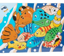 Tout Pour le Jeu Jeu puzzle pêche à la ligne aimantée en bois 13 pièces
