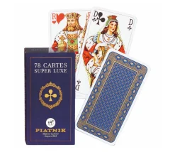 Tout Pour le Jeu Jeu tarot luxe 78 cartes à jouer dos bleu et or Piatnik