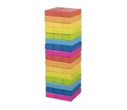 Tout Pour le Jeu Jeu tour équilibre bois Arc en ciel 48 blocs - 24 cm