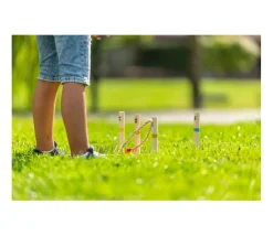 Enfant Tout Pour le Jeu Jeux adresse Cible de lancer bois avec anneaux naturel