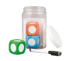 Tout Pour le Jeu Kit 3 Dés effaçables avec feutre - Dés à personnaliser 3.5 cm