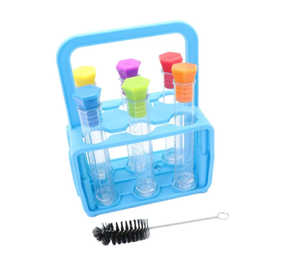 Tout Pour le Jeu Kit 6 tubes à essai 12 ml bouchons colorés