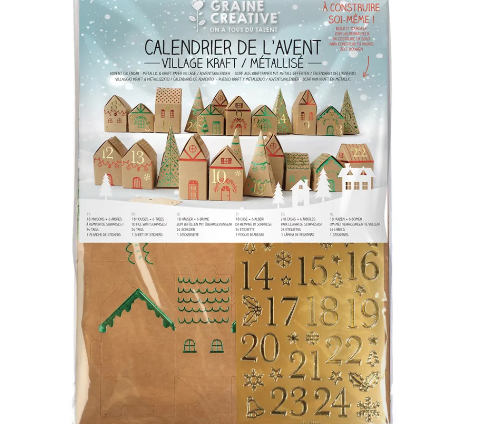 Tout Pour le Jeu Kit Calendrier de l'Avent - Village carton à construire