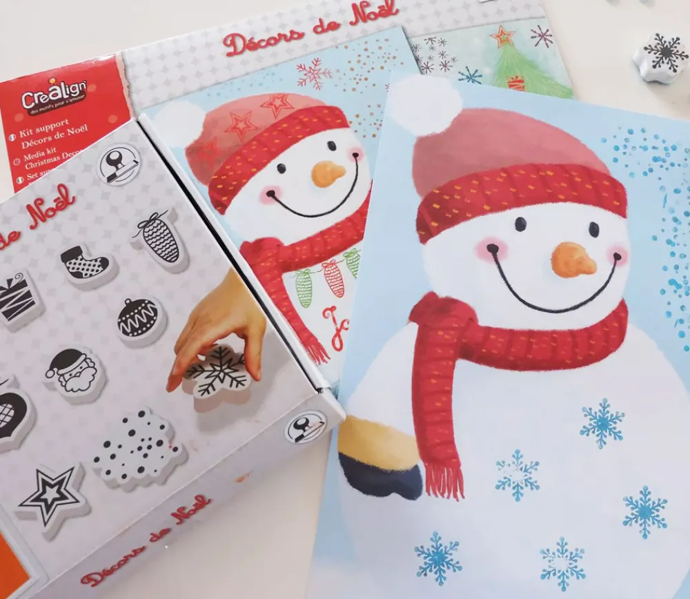 Tout Pour le Jeu Kit tampons décors de Noël avec 4 encreurs