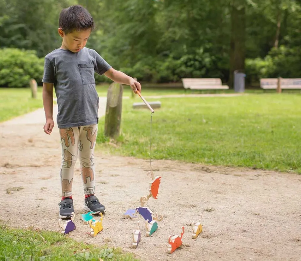 Enfant Tout Pour le Jeu La pêche aux crabes en bois - Jeu de pêche à la ligne