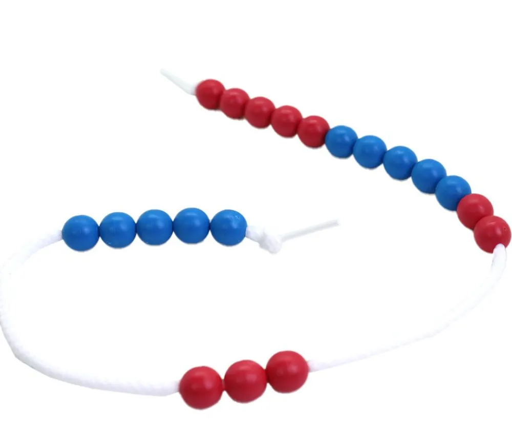 Tout Pour le Jeu Lacet de comptage avec 20 perles rouges et bleues