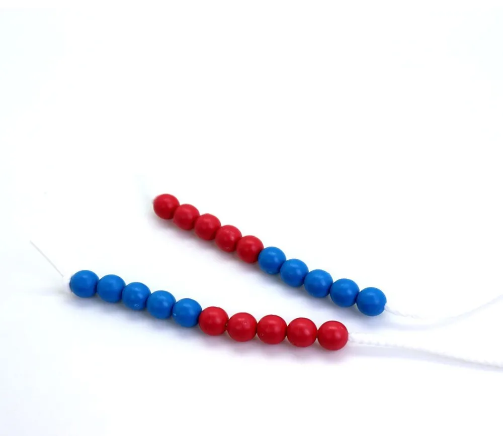 Tout Pour le Jeu Lacet de comptage avec 20 perles rouges et bleues