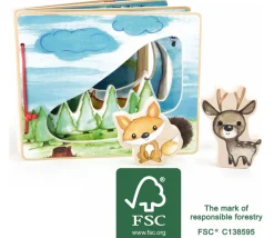 Tout Pour le Jeu Livre en bois images de la forêt avec renard et cerf pour histoire