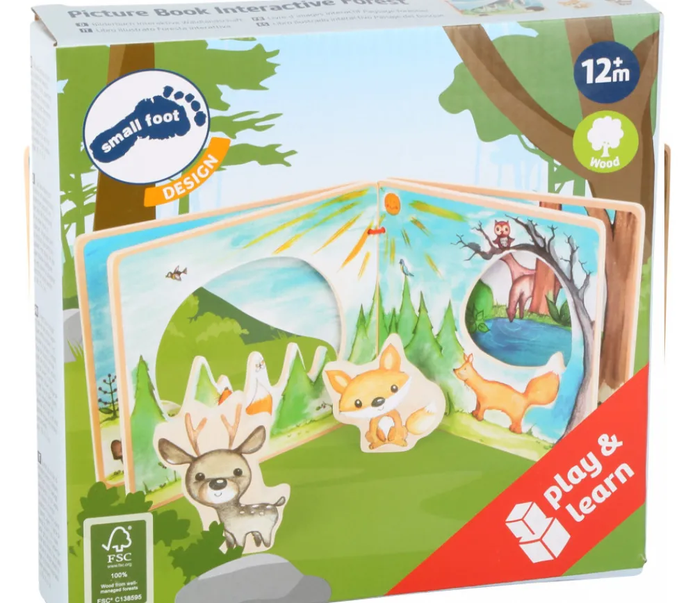 Tout Pour le Jeu Livre en bois images de la forêt avec renard et cerf pour histoire