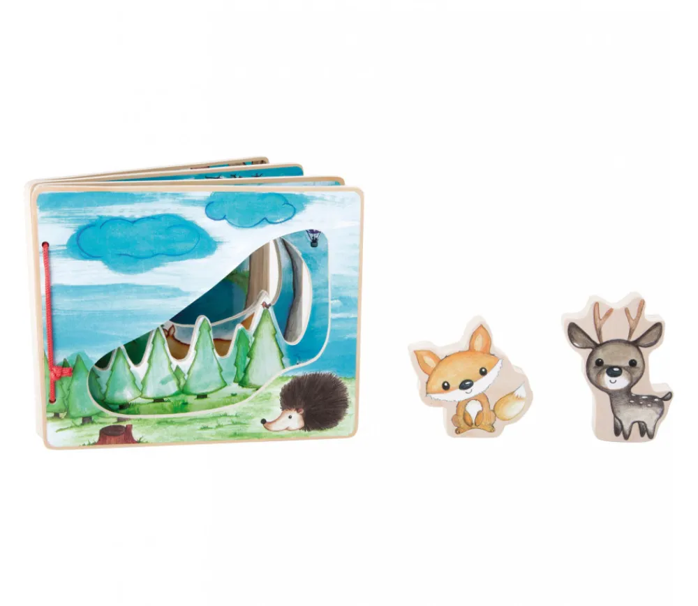 Tout Pour le Jeu Livre en bois images de la forêt avec renard et cerf pour histoire