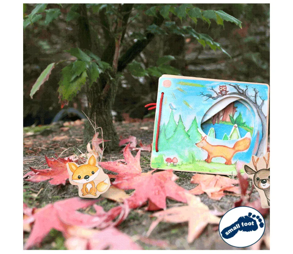 Tout Pour le Jeu Livre en bois images de la forêt avec renard et cerf pour histoire