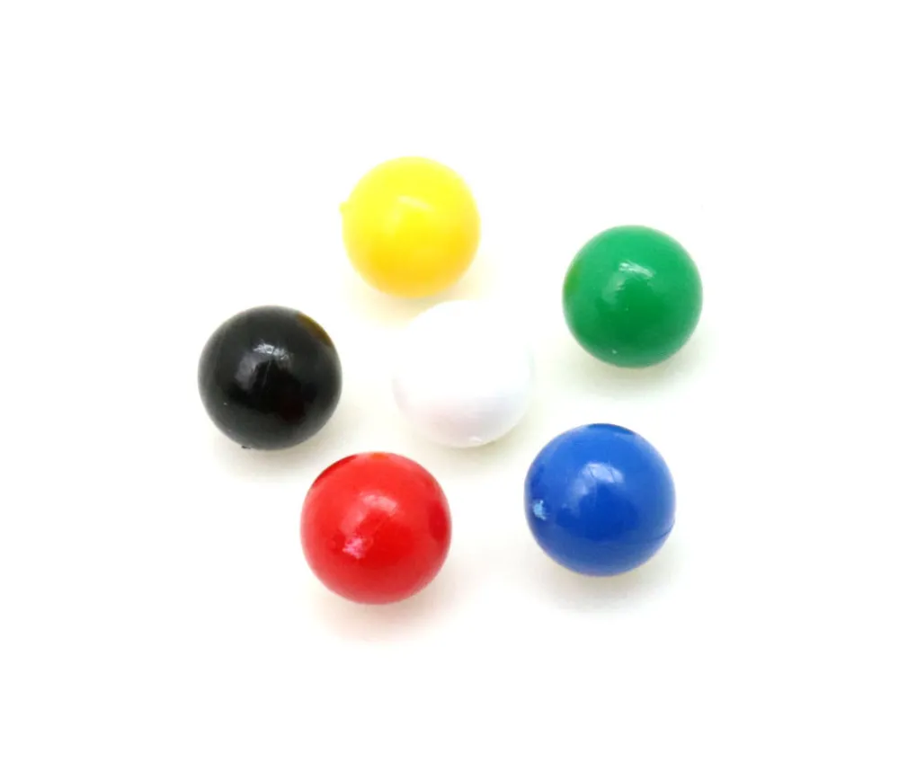 Tout Pour le Jeu Lot 6 boules plastique 9 mm de diamètre en 6 couleurs - billes multicolores