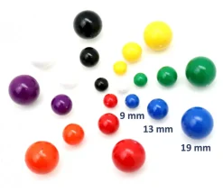 Tout Pour le Jeu Lot 6 boules plastique 9 mm de diamètre en 6 couleurs - billes multicolores