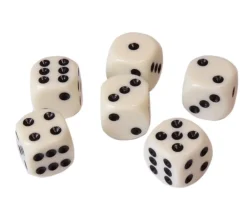 Tout Pour le Jeu Lot 6 Dés à jouer 16 mm ivoire points de 1 à 6 fin de série