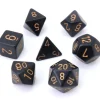 Tout Pour le Jeu Lot 7 dés multi-faces noirs chiffres dorés
