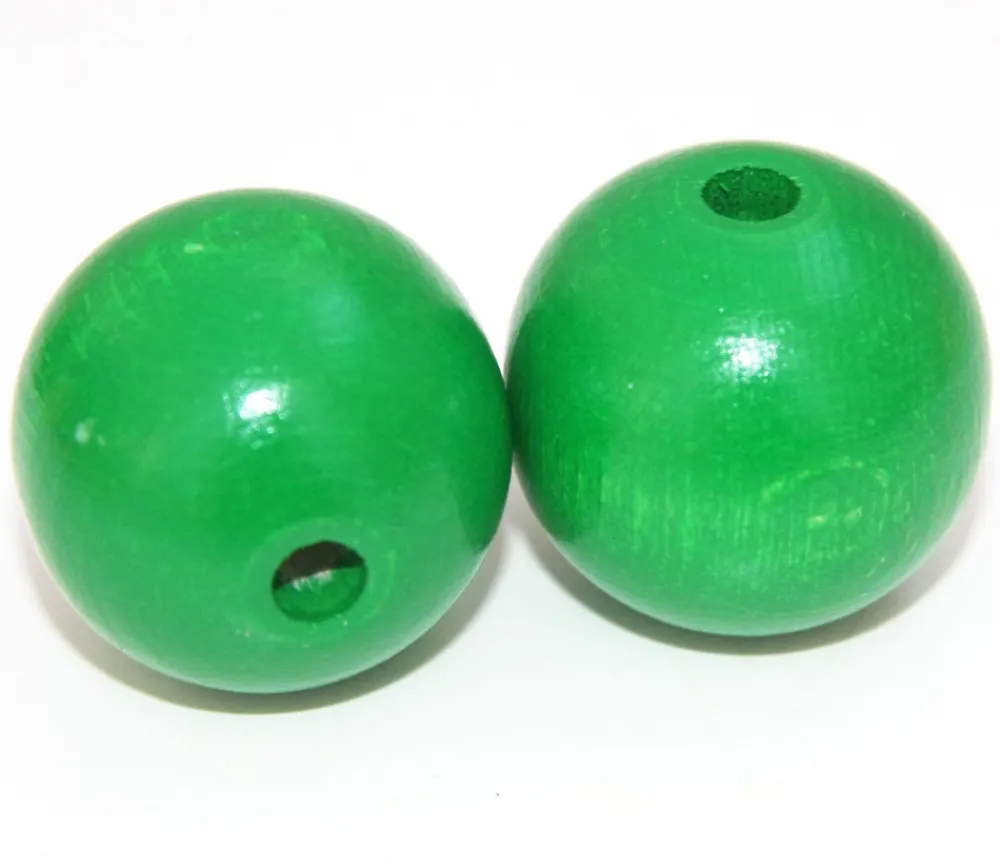 Tout Pour le Jeu Lot 20 Grosses perles boules colorées en bois diamètre 30 mm trou 6 mm