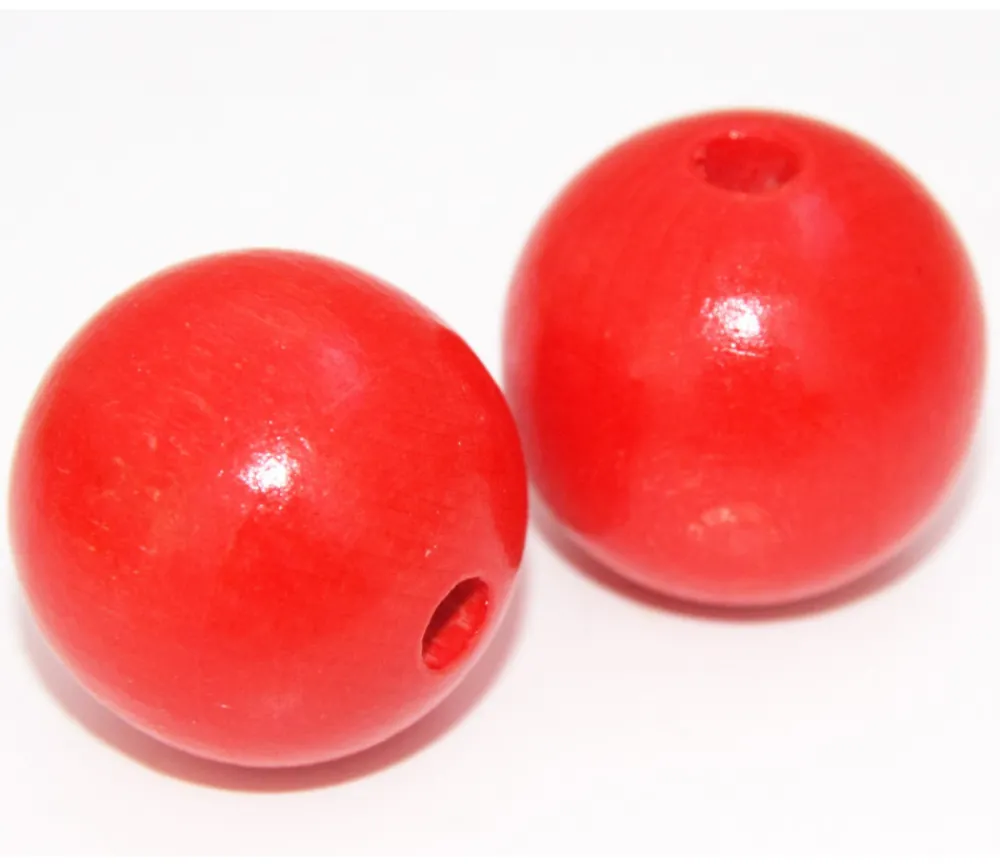 Tout Pour le Jeu Lot 20 Grosses perles boules colorées en bois diamètre 30 mm trou 6 mm