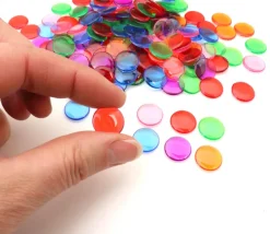 Tout Pour le Jeu Lot 5000 Jetons 15 mm transparents colorés pour loto ou bingo