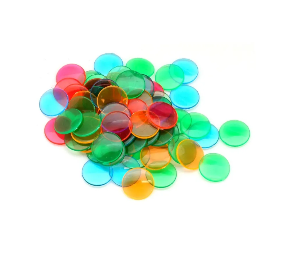 Tout Pour le Jeu Lot 5000 Jetons 15 mm transparents colorés pour loto ou bingo