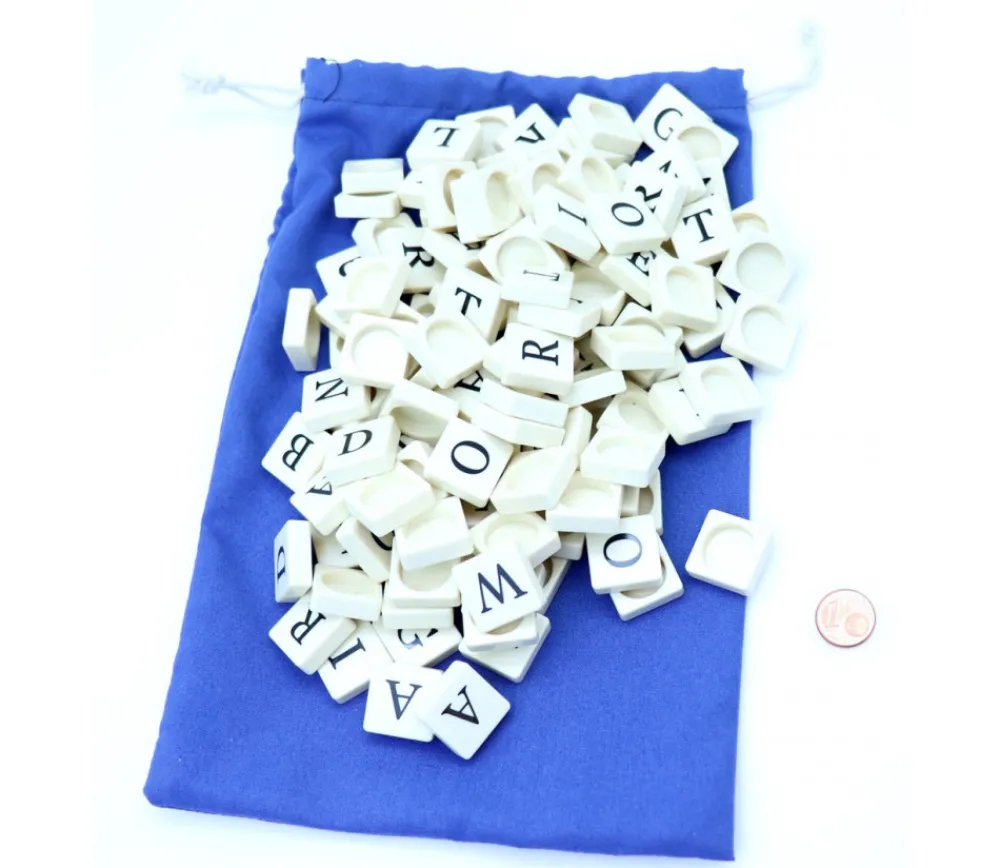 Tout Pour le Jeu Lot 100 lettres 19X19 mm sans les points pour former des mots