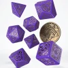 Tout Pour le Jeu Lot 8 pièces The Witcher Dandelion : 7 dés violet doré + 1 pièce métal