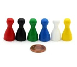 Tout Pour le Jeu Lot 6 Pions en bois Small 24 x 12 mm pour jeu multicolores