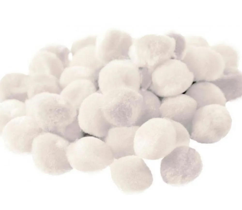 Tout Pour le Jeu Lot 45 pompons blancs 15 mm