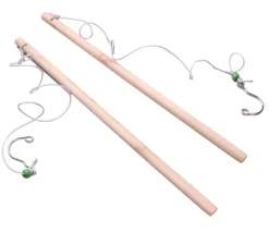 Enfant Tout Pour le Jeu Lot de 2 Cannes à pêche en BOIS avec crochet
