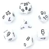 Tout Pour le Jeu Lot de 7 dés multi-faces opaques blancs