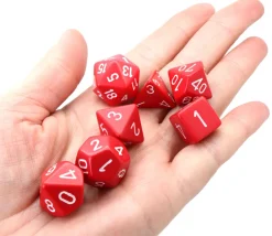 Tout Pour le Jeu Lot de 7 dés multi-faces opaques ROUGE