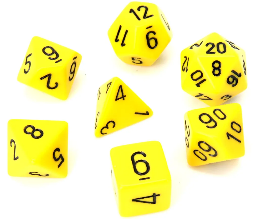 Tout Pour le Jeu Lot de 7 dés multi-faces opaques JAUNE