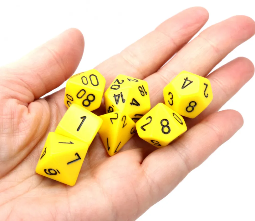 Tout Pour le Jeu Lot de 7 dés multi-faces opaques JAUNE