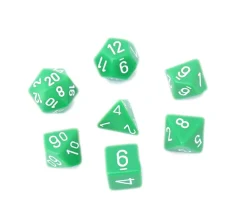 Tout Pour le Jeu Lot de 7 dés multi-faces opaques VERT
