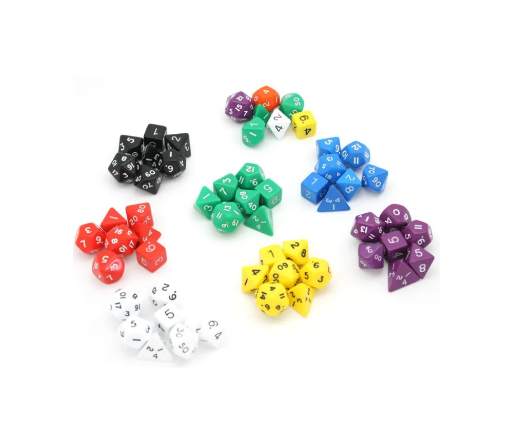 Tout Pour le Jeu Lot de 7 dés multi-faces opaques VIOLET