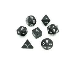 Tout Pour le Jeu Lot de 7 dés multi-faces opaques NOIR
