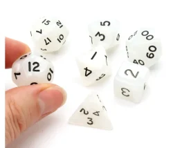 Tout Pour le Jeu Lot de 7 dés nacrés BLANC multi-faces