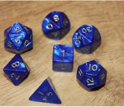 Tout Pour le Jeu Lot de 7 dés nacrés BLEU multi-faces