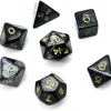 Tout Pour le Jeu Lot de 7 dés nacrés NOIR multi-faces